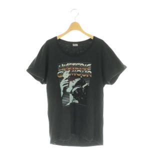 HEAT IT UP ビッグTシャツ カットソー 半袖 F 黒 ブラック /AT OS SH