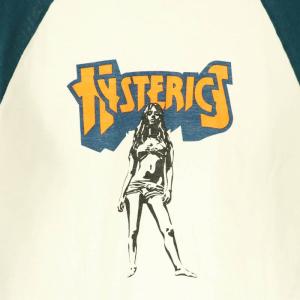 HYSTERIC GLAMOUR BAD AS MAMA 七分袖Tシャツ プリント ラグランスリーブ M 白 青 /MI OS SH