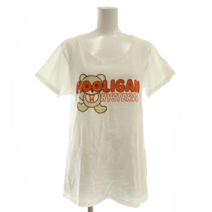 DIZZY＆MILKY HOOLIGAN Tシャツ カットソー プリント FREE 白 茶 オレンジ /MI