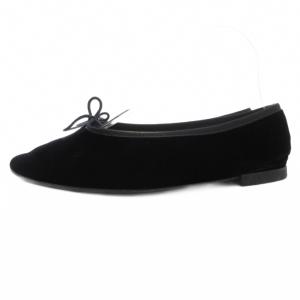 Repetto バレエシューズ リボン ベロア 35 22cm 黒 ブラック /AE