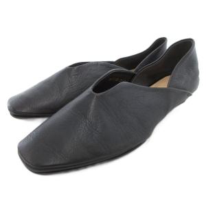 フラットシューズ パンプス レザー 22.5cm 黒 ブラック /AE