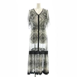 バンダナバイカラーワンピース フリル 36 黒 白 /MI OS