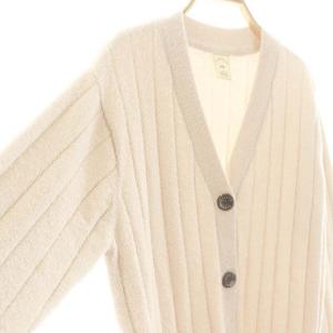 gelato pique 24AW ホットスムーズィーワイドリブカーディガン ニット 長袖 F ベージュ /HK OS