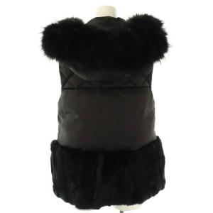 Diagram GRACE CONTINENTAL ヘムファーダウンベスト ジップアップ 36 黒 ブラック /AT OS