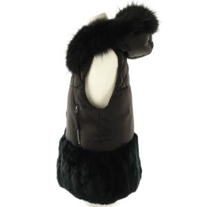 Diagram GRACE CONTINENTAL ヘムファーダウンベスト ジップアップ 36 黒 ブラック /AT OS