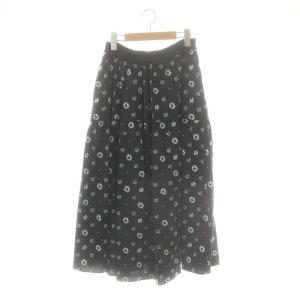 コットンシルク フラワー エンブロイダリー スカート 40