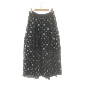 Drawer コットンシルク フラワー エンブロイダリー スカート 40
