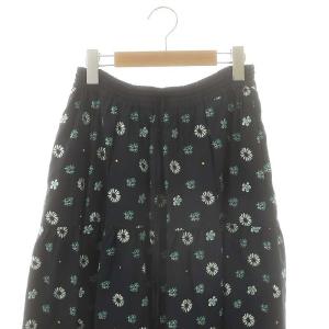 Drawer コットンシルク フラワー エンブロイダリー スカート 40