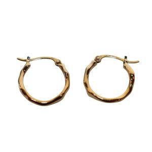 フープピアス リング 両耳用 ウェーブ K18 925 YG 1.84g /AQ OS