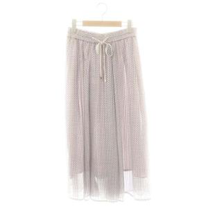 キカストライププリントタックフレアスカート 38 グレー マルチカラー /ES OS