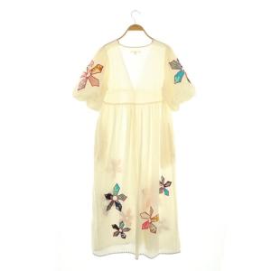 FREAK'S STORE 24SS インド アップリケワンピース シャツワンピース ロング F アイボリー マルチカラー /DF