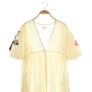 FREAK'S STORE 24SS インド アップリケワンピース シャツワンピース ロング F アイボリー マルチカラー /DF