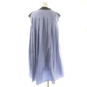 sacai 23-06629 Thomas Mason ノースリーブワンピース 2 ブルー ネイビー