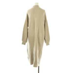BEARDSLEY ハイネックニットワンピース ロング 長袖 ウール 1 ライトベージュ /DO OS