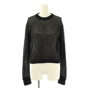 24AW メッシュラメプルオーバー ニット カットソー ブラック /DO OS
