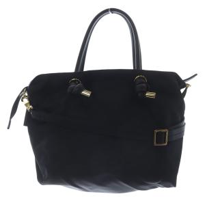 ナイロン レザー 2wayハンドバッグ ショルダーバッグ 黒 ブラック /SR13