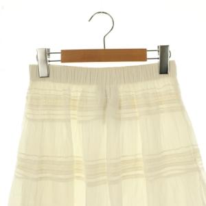 HYSTERIC GLAMOUR コットン レース ギャザースカート ひざ丈 F 白 ホワイト /AT OS