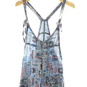 HYSTERIC GLAMOUR ガールプリントオールインワン M ライトブルー マルチカラー /DO OS