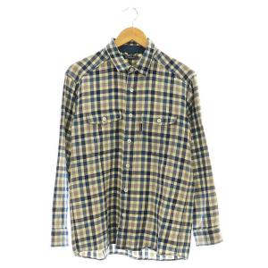 メリノウール トレールシャツ チェック 長袖 M ネイビー 1104993 /HK OS