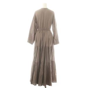 Velnica カシュクール マキシワンピース ベルト付き パープルグレー /MI OS