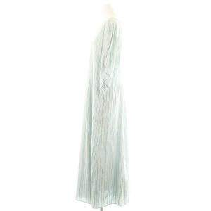 NE QUITTEZ PAS! 24SS Cotton Slub Stripe Gather Sleeve Dress ワンピース