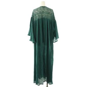 Velnica レース 切替 コットン ワンピース 青緑 /MI OS