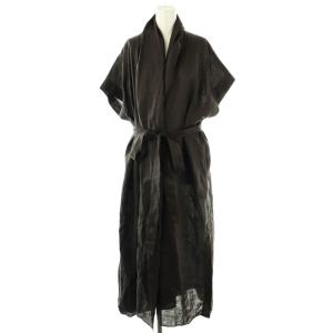 リネン ノースリーブ ワンピース F ブラウン