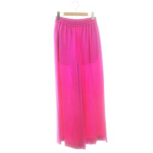 サテン イージーパンツ ワイド シルク 38 ショッキングピンク /MI OS