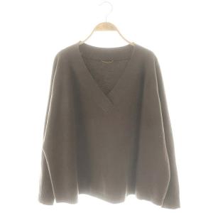 ミドルゲージVプルオーバー ニット セーター カシミヤ混 ブラウン /DO OS