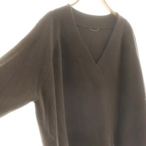 Deuxieme Classe ミドルゲージVプルオーバー ニット セーター カシミヤ混 ブラウン /DO OS