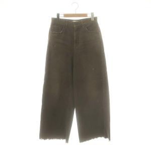 24SS コーデュロイワイドパンツ カットオフ ドゥーズィエムクラス取扱い SS ブラウン /HK OS