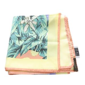 manipuri シルク フルーツ柄 スカーフ 黄色 イエロー /SR7