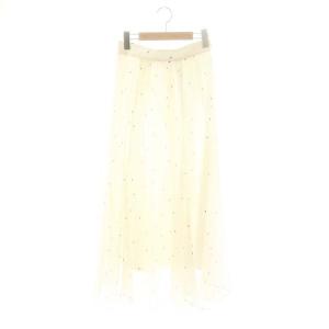24SS エアリーイレヘムスカート フレアスカート ロング ドット 1 オフホワイト /DF OS