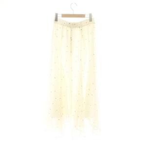 Apuweiser-riche 24SS エアリーイレヘムスカート フレアスカート ロング ドット 1 オフホワイト /DF OS