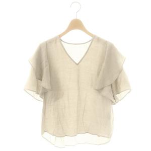 24SS ファジーリネンラッフルブラウス グレージュ /DO OS