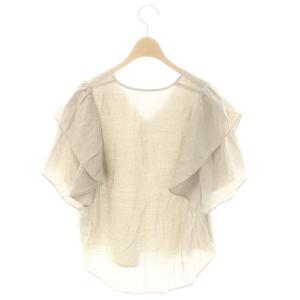 NOBLE 24SS ファジーリネンラッフルブラウス グレージュ /DO OS