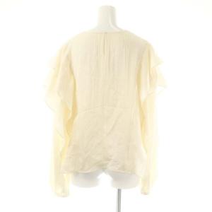 NOBLE 25SS シボサテンレイヤースリーブブラウス アイボリー /MI OS
