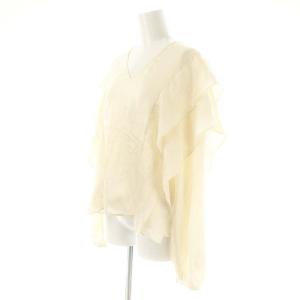 NOBLE 25SS シボサテンレイヤースリーブブラウス アイボリー /MI OS