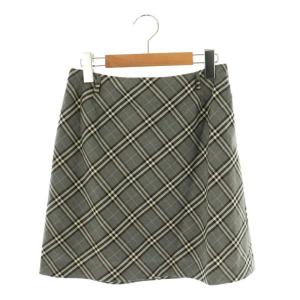 チェック スカート フレア ミニ 38 グレー /AT OS