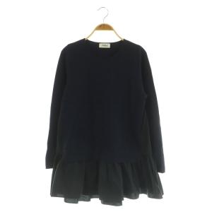 24AW 後ろ布帛ミラノリブチュニック ニット 切替 38 ネイビー /MY OS