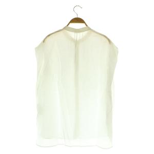 IENA 24SS バンドカラー タック フレンチブラウス シアー ホワイト /MY OS