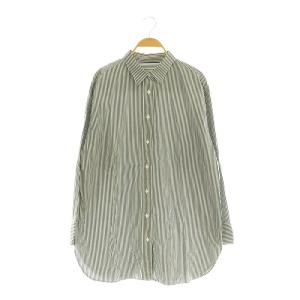 23AW コットンブロードレギュラーシャツ 長袖 オーバーサイズ ストライプ ブラック /MY OS