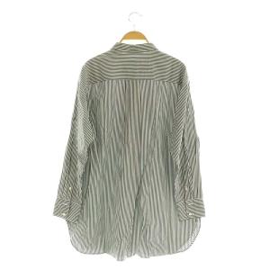 SLOBE IENA 23AW コットンブロードレギュラーシャツ 長袖 オーバーサイズ ストライプ ブラック /MY OS