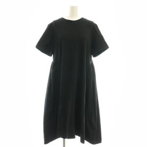スイッチギャザーTワンピース 半袖 M 黒 ブラック /SS OS SH
