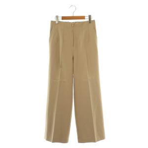 ストレッチハイウエストセンタープレスワイドパンツ ジッパーフライ 1 ベージュ /DO OS