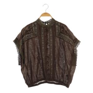 レースフレンチブラウス リネン F ブラウン /ES OS SH