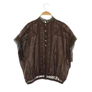 BEARDSLEY レースフレンチブラウス リネン F ブラウン /ES OS SH