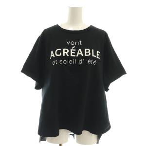 前後切り替え プリントカットソー 半袖 Tシャツ F 黒 ブラック /SS OS SH