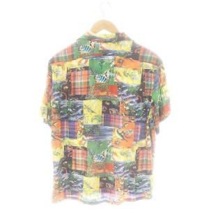 POLO RALPH LAUREN CLADY1-SHORT-SLEEVE-SPORTSHIRTS アロハシャツ 半袖 総柄 M オレンジ