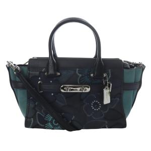 スワッガー 27 フローラル スネークスキン バッグ ショルダーバッグ 2way ハンドバッグ 青 ブルー